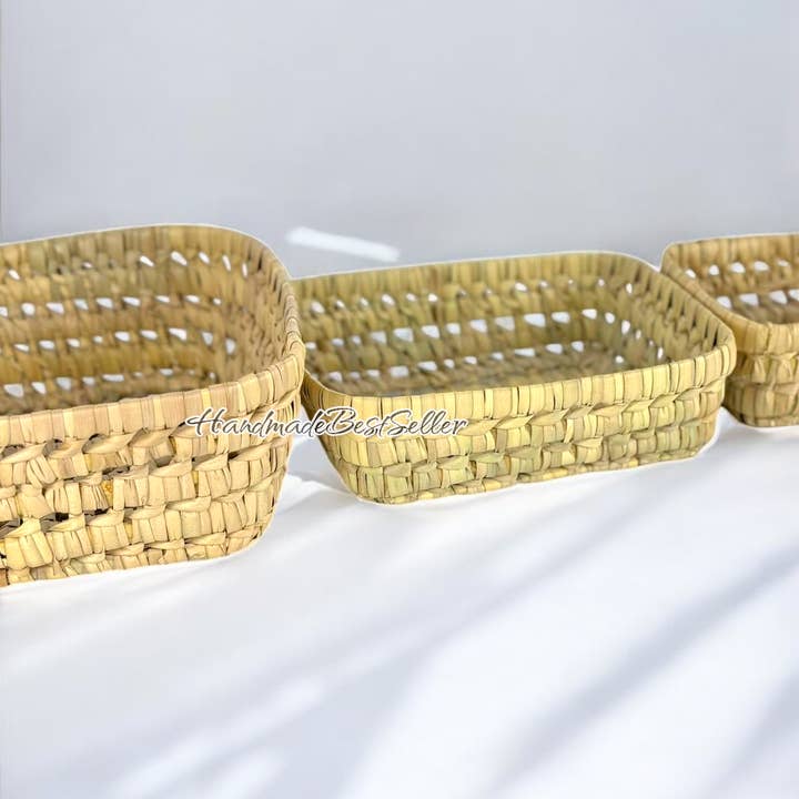 HandmadeBestSeller - Wholesale Basket - Handmade Woven Straw Basket Set | Natural Storage Baskets2
