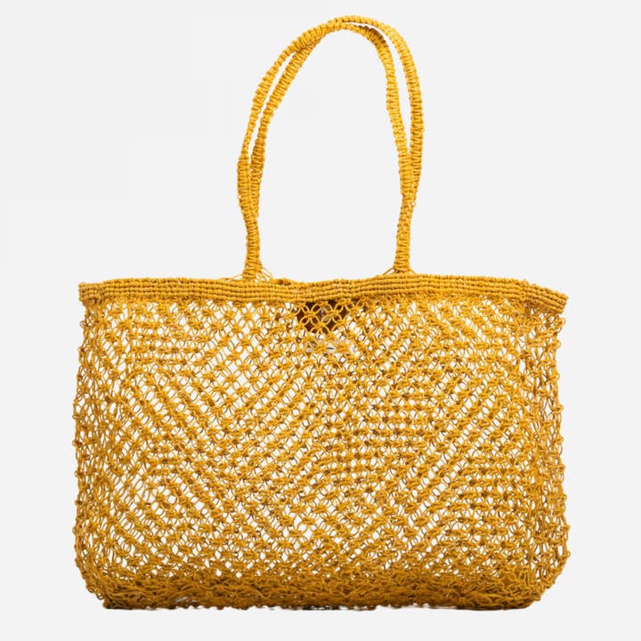 Amara large Jute Bag - Mustard Yellow for wholesale on Faire