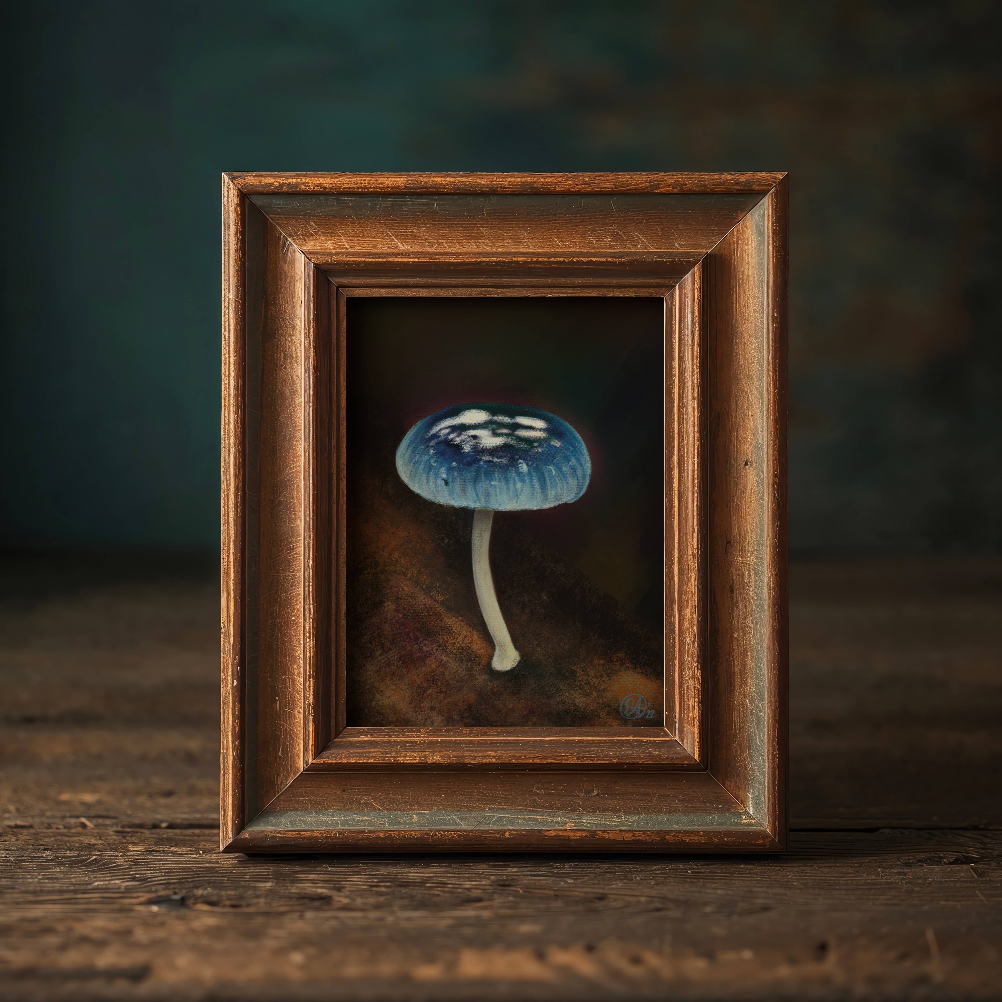 Imaginarium Arts - Wholesale Art Print - Sparkling Blue Bubble Mushroom Fine Art Print, 8x101