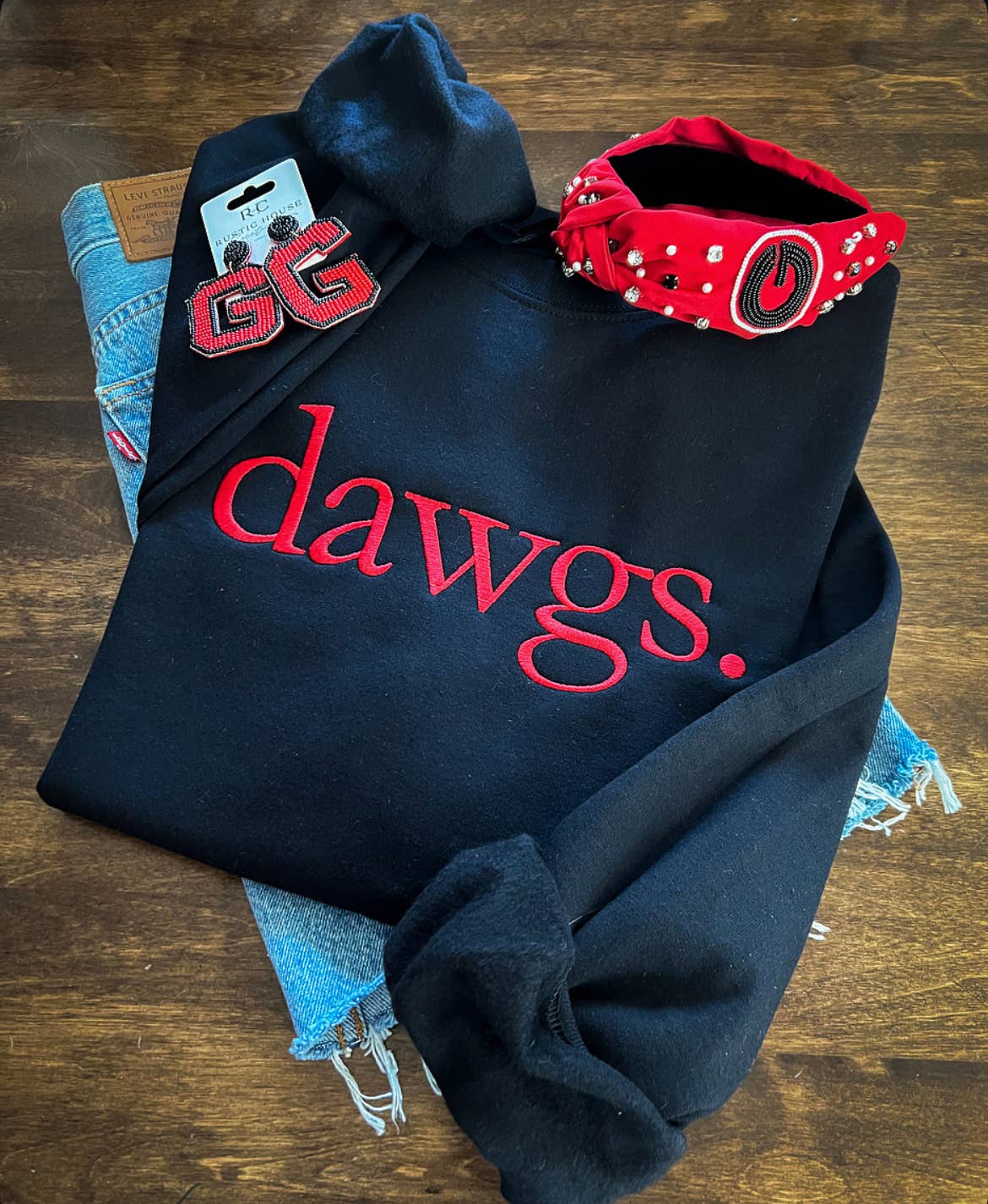 Rustic House Creations - Wholesale Sweatshirt - Unisex - dawgs. Embroidered Sweatshirt