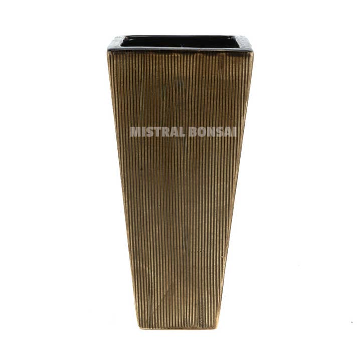 Vaso quadrato MASAI 9,5x9,5x20 cm nero per la vendita all'ingrosso da parte di MISTRAL BONSAI