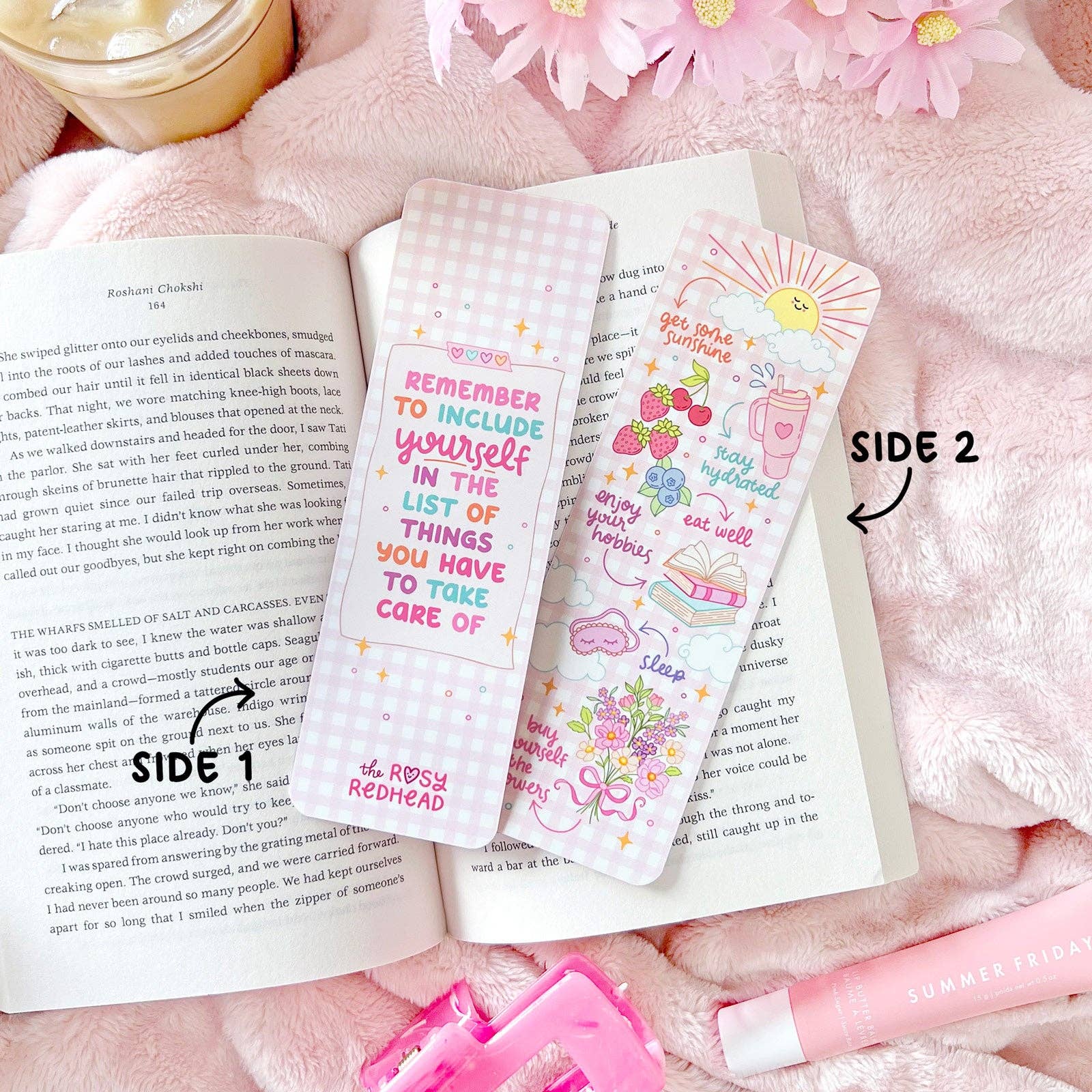 The Rosy Redhead - Wholesale Bookmark - Self-care Reminder Cute Girly Positive Quote Bookmark2