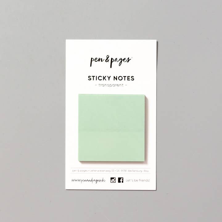 Zelfklevende transparante sticky notes - eucalyptus voor wholesale door pen & pages