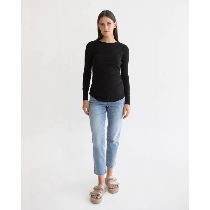 Black Bamboo Rib Feeding Top for wholesale on Faire