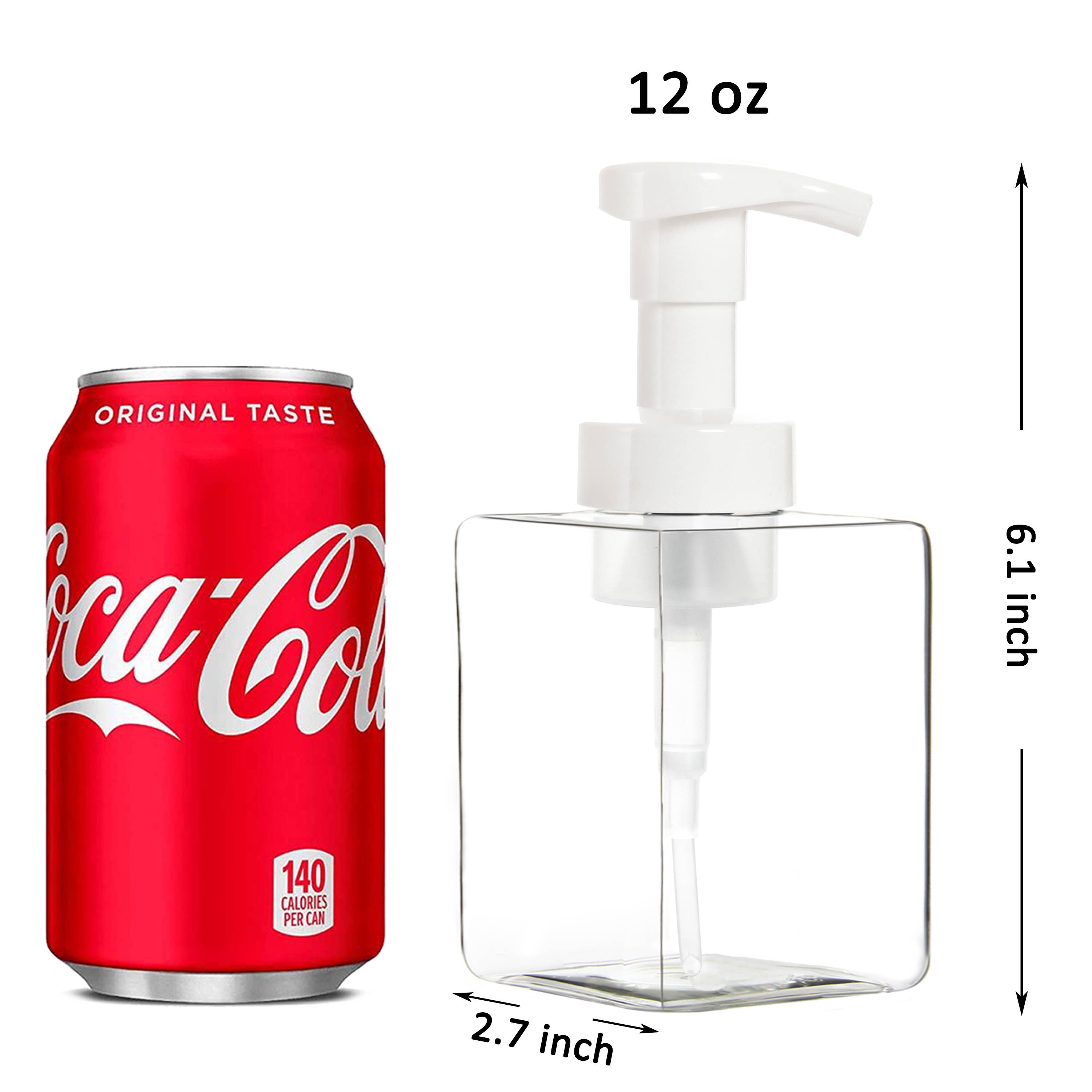 Youngever - Wholesale Soap Dispenser - Youngever 4 Pack 12OZ Plastic Square Pump Bottles - Clear1