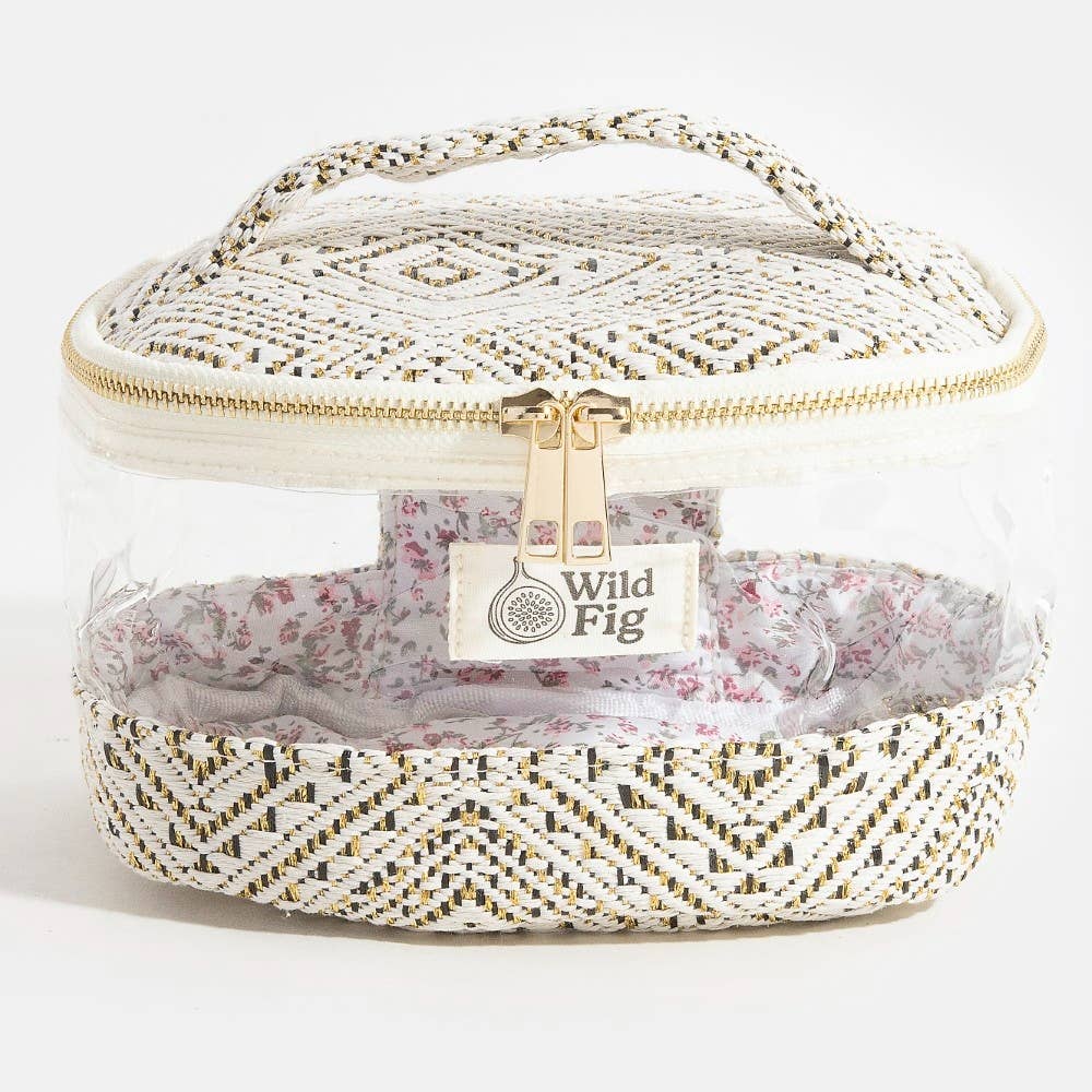 BUSINESS WEEK Trousse de maquillage transparente avec poignée supérieure en vente sur Faire1