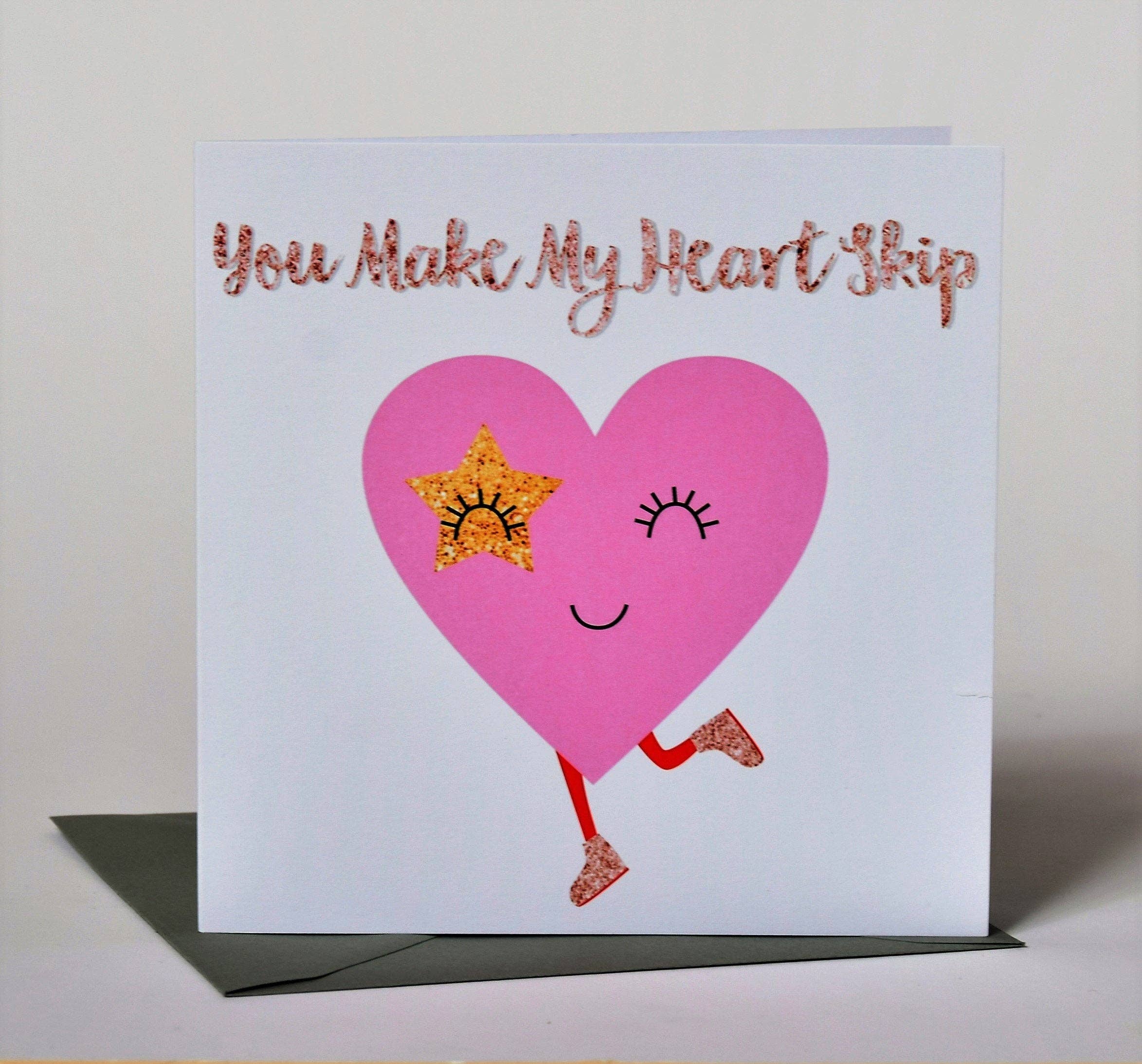 Claire Giles Ltd – wholesale Valentine's Day card – Valentine's Day Card, Love Heart, You Make My Heart Skip4