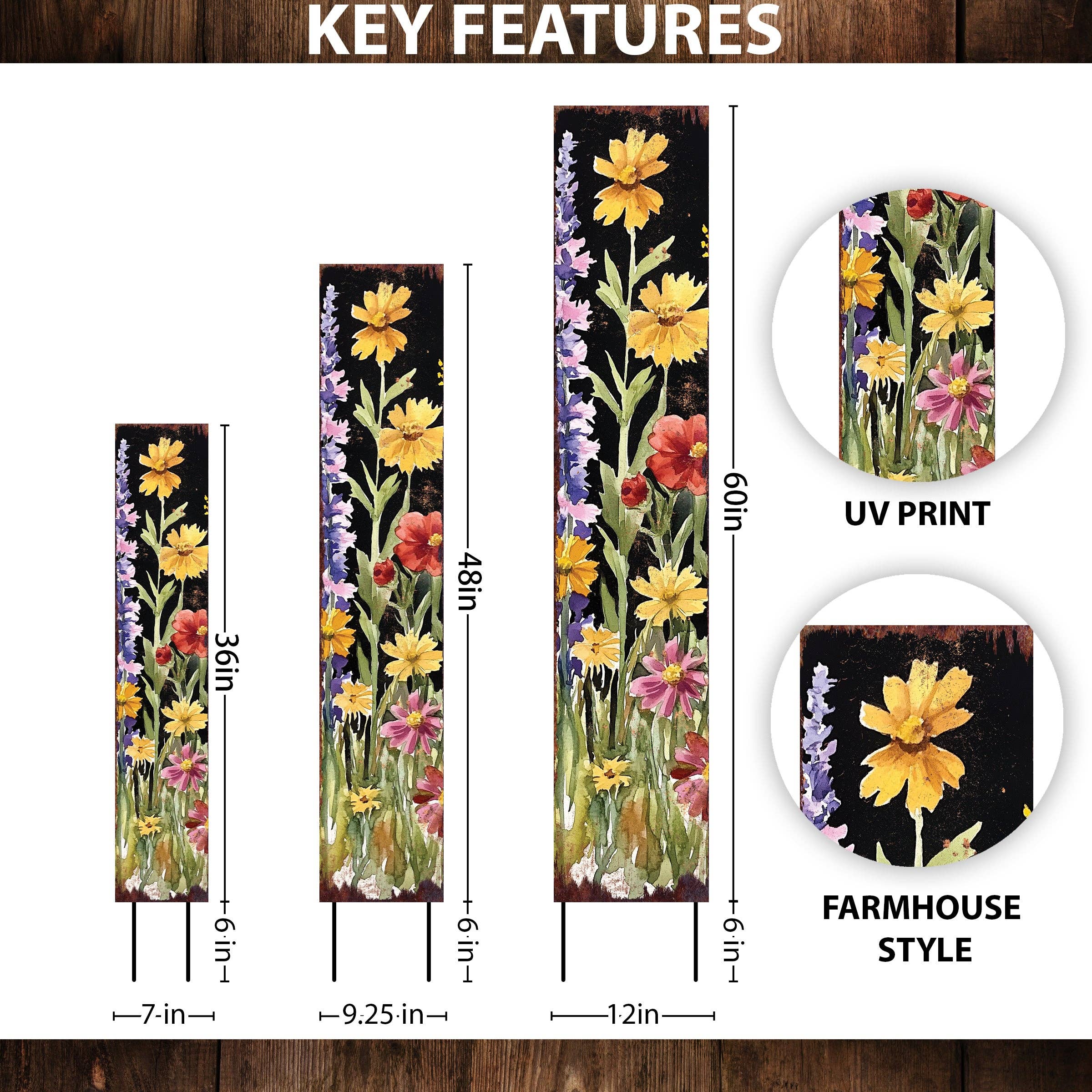 TX USA Corporation - Wholesale Tuin/gazongrondpennen/pinnen - Zomer Wildebloementuin Steker – Levendige Buiten Tuinkunst voor Rustieke Huizen1