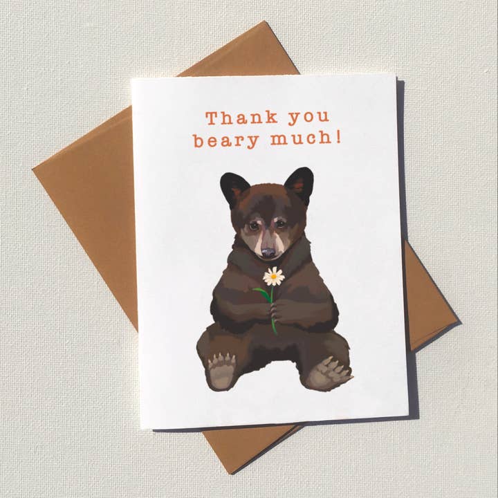 Thank You Beary Much Card for wholesale by Yuma's Art Studio