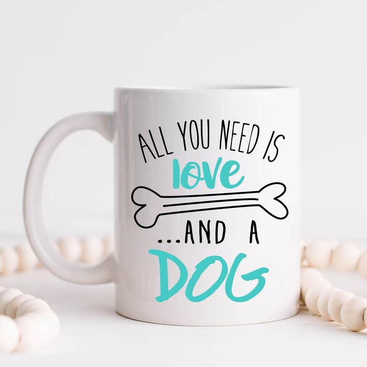 Alt du behøver er kærlighed og en hund kaffe krus for engroshandel hos Hm Mugs