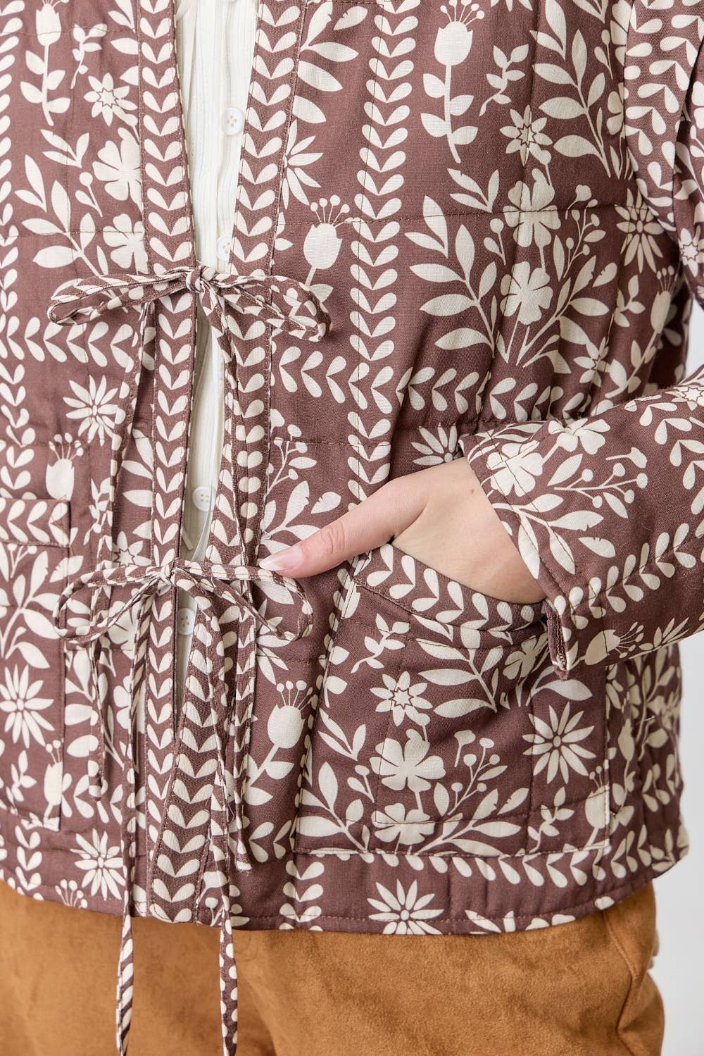 Polagram by Wellmade USA - Wholesale Jacket - Women's - BORDER FLORAL PRINT QUILTING JACKET3