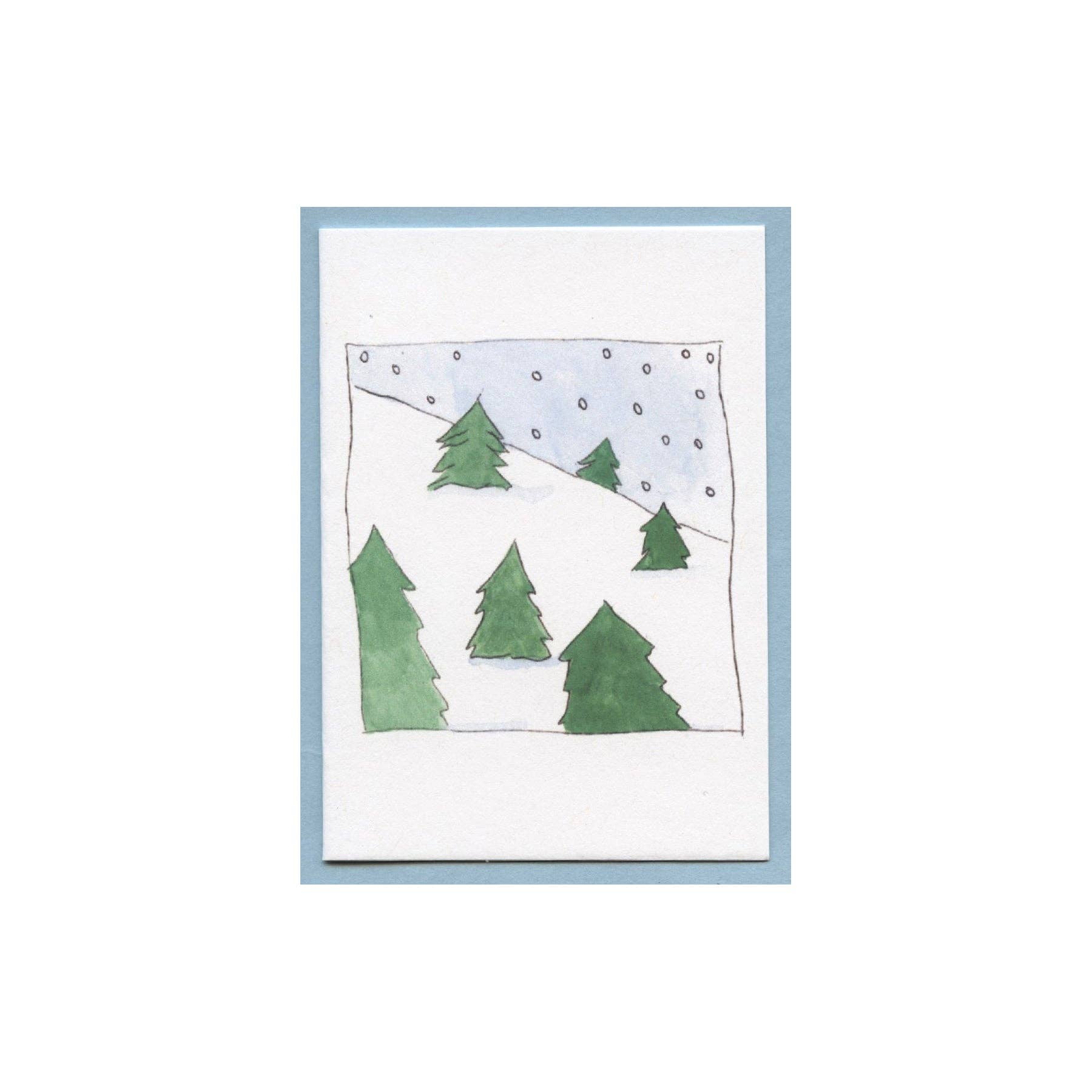Zucchini Fish - Wholesale Christmas Card - Snow Day Tree Farm Enclosure Card