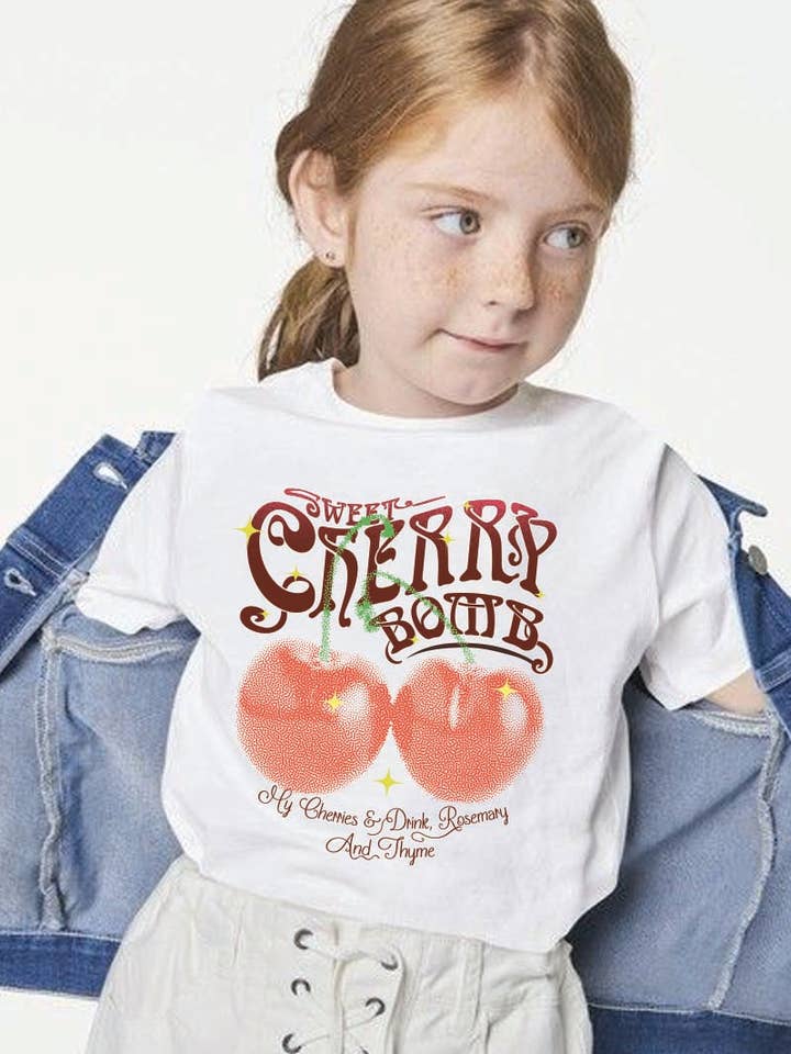 L1272 - CHERRY grafisk t-shirt för wholesale av KNOCK ON THE STYLE