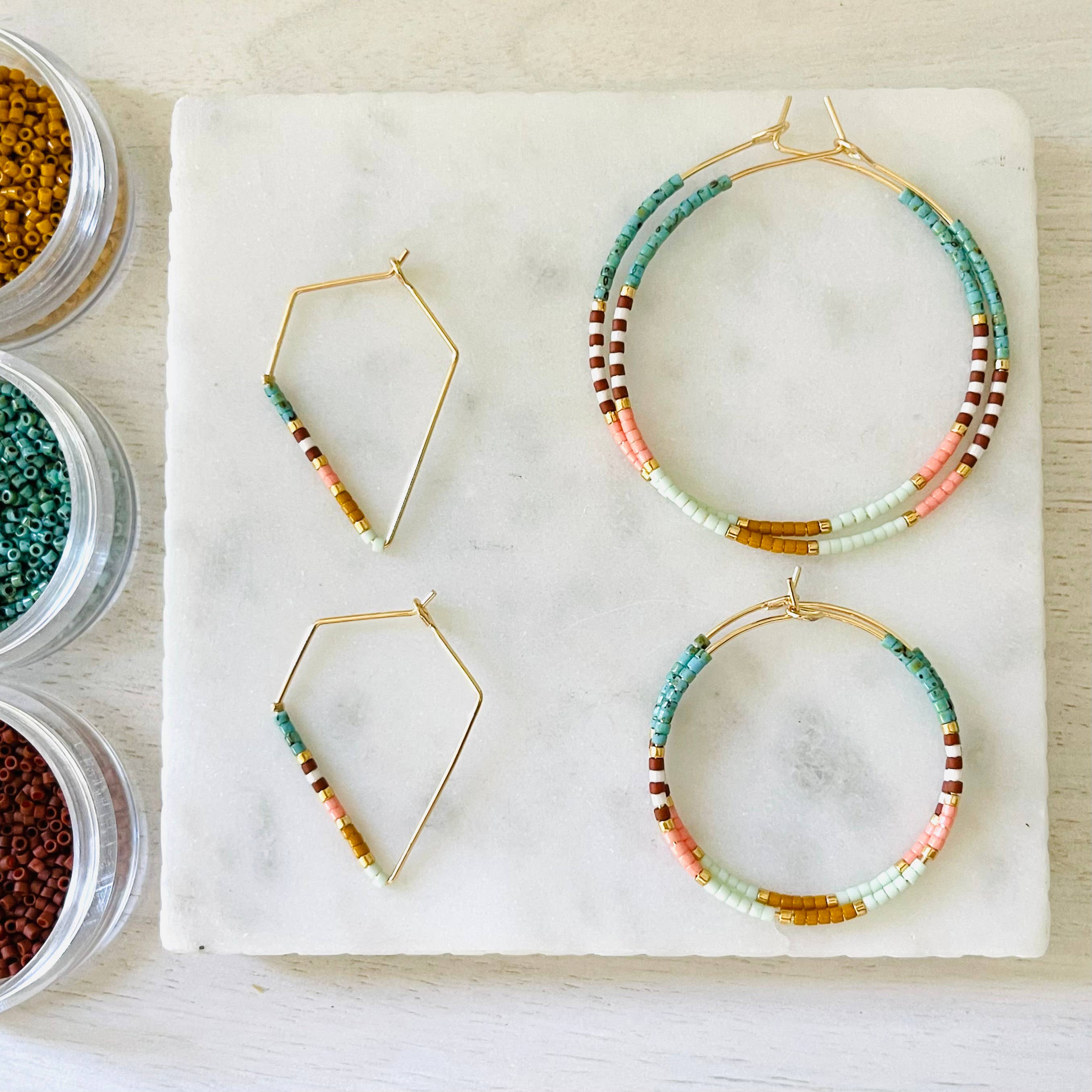 Girls Day Out by Amy Houston - Wholesale Hoop Earrings - Phoenix miyuki glass beaded hoop earrings  1