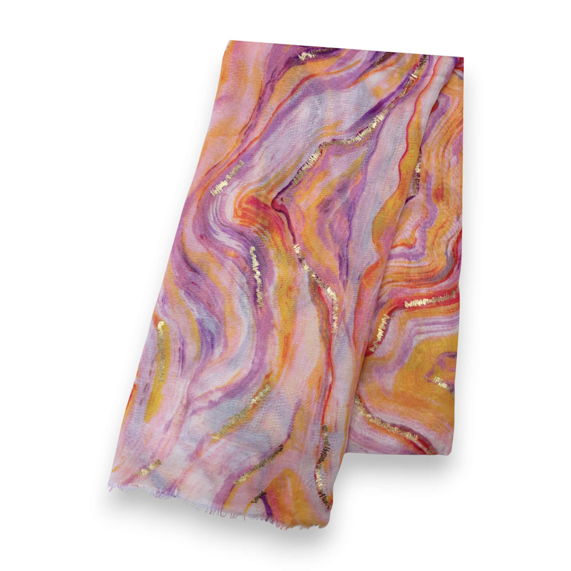 Lili Scarves (US Duty Free) - Vente Écharpe – femme - Écharpe à imprimé marbre avec flocons dorés5