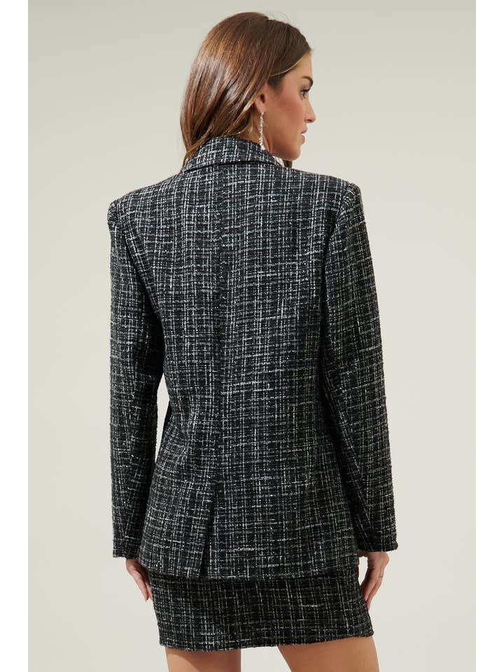 Sugarlips - Wholesale Blazer - Women's - Margaret Tweed Oversized Blazer