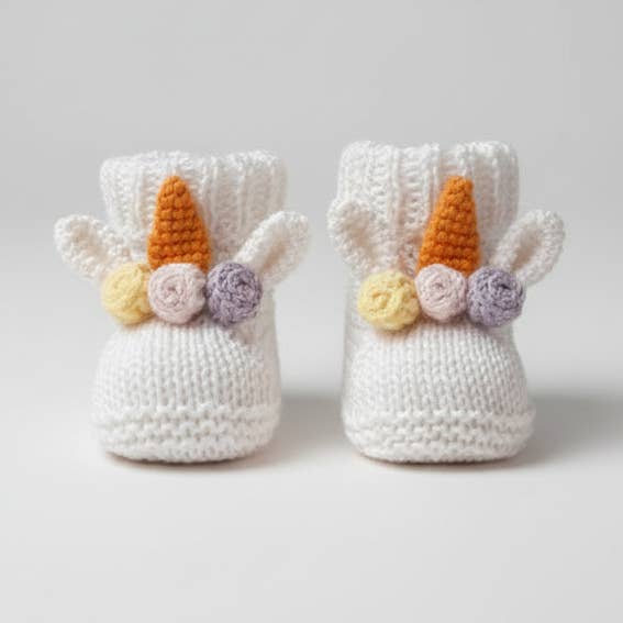 Crochet Unicorn Baby Booties – Soft and Comfortable Newborn Shoes for wholesale by Joy Gift London