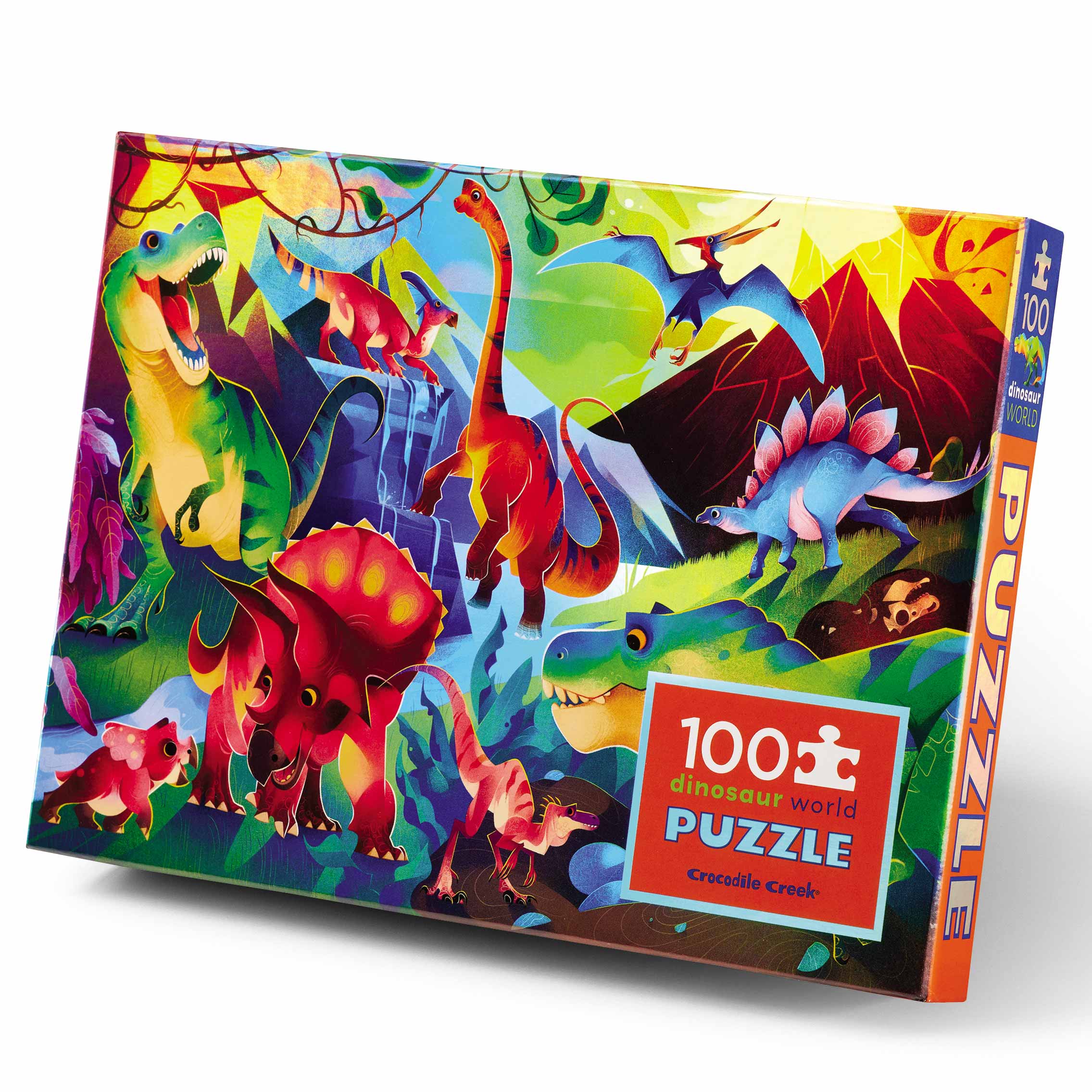 Crocodile Creek - Wholesale Puzzle - Kids - Holographic Puzzle 100 pc - Dinosaur World0