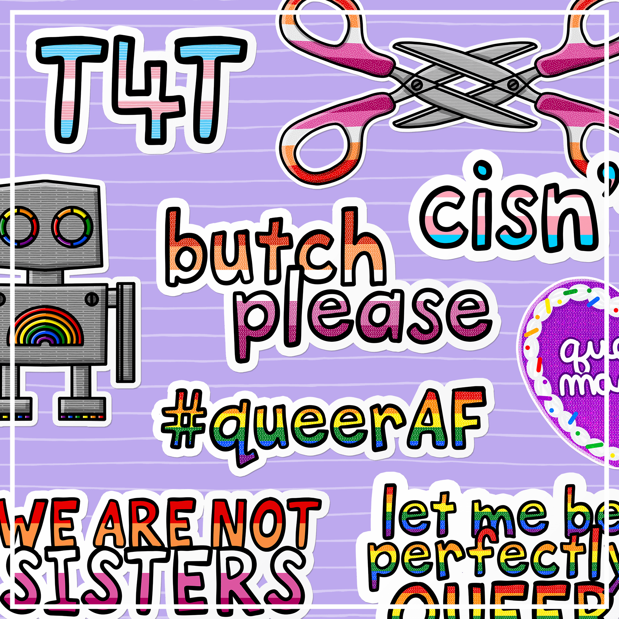 That Queer Card Co - Vendita all'ingrosso Adesivo - Adesivo francese LGBTQ+ queer lesbica lesbienne2