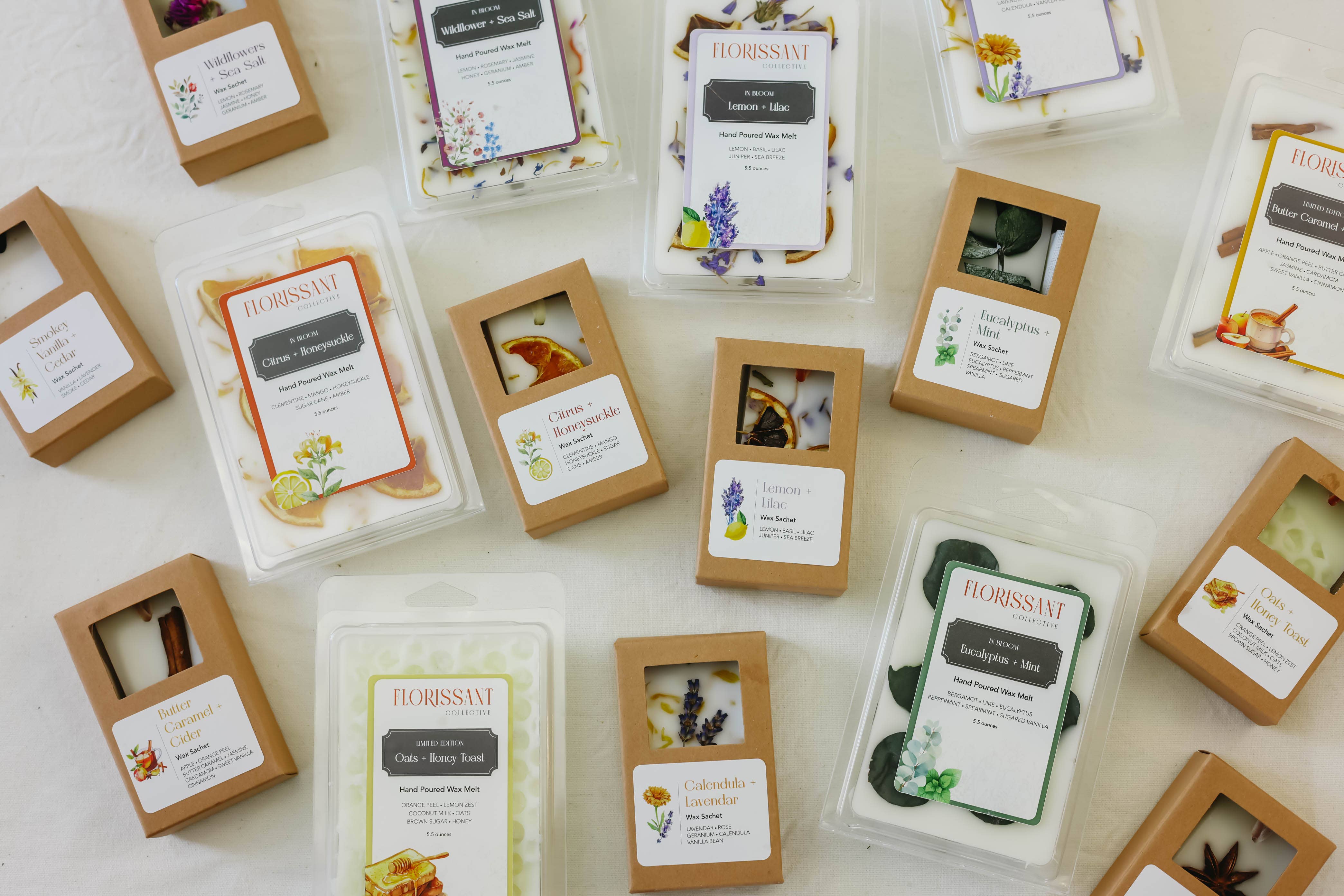 Florissant Collective - Wholesale Sachet - Eucalyptus + Mint Wax Sachet9