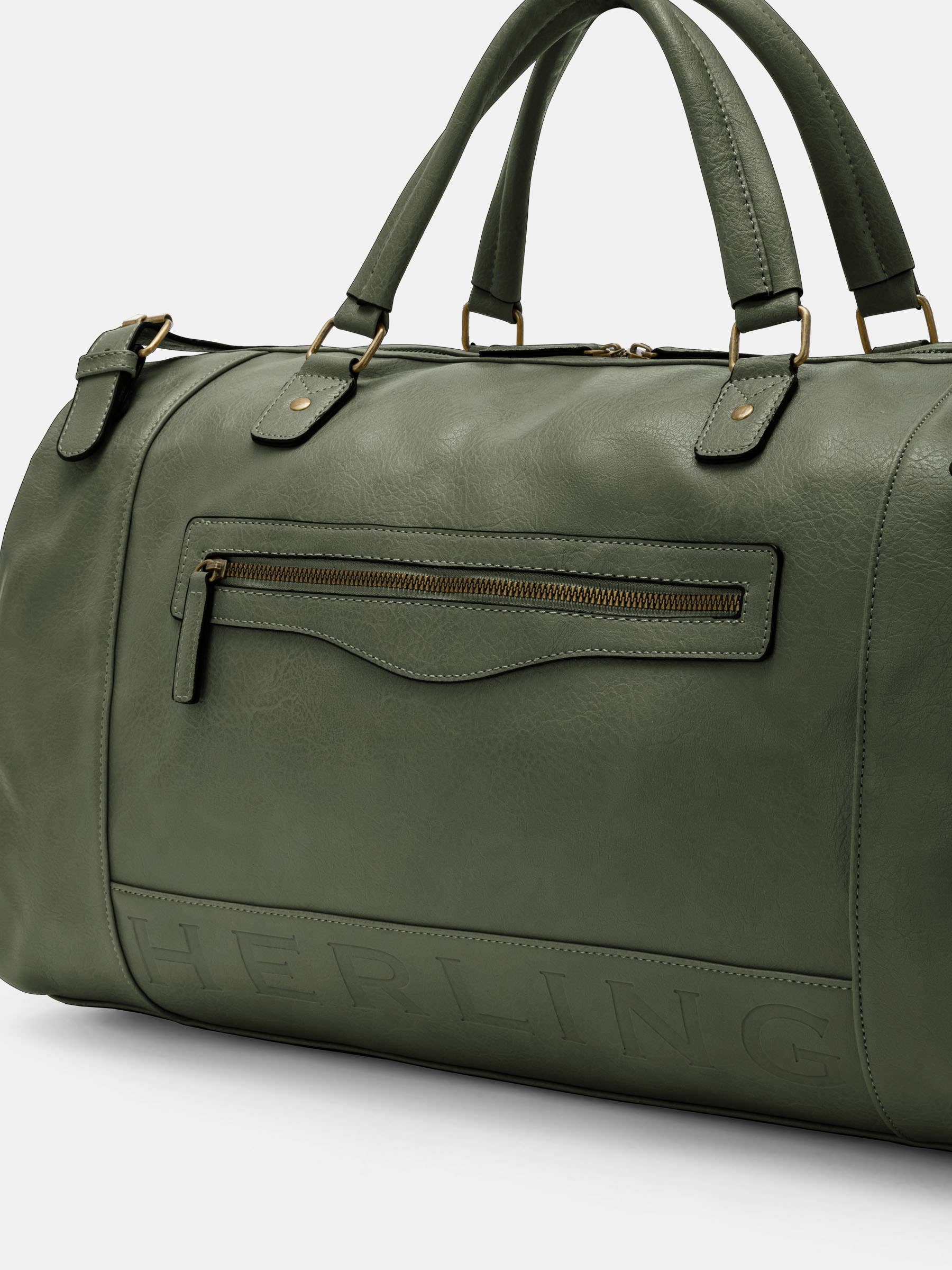 Herling – Saco de viagem - Unissexo por atacado – Herling - Bolsa de viagem vintage grande em couro PU17