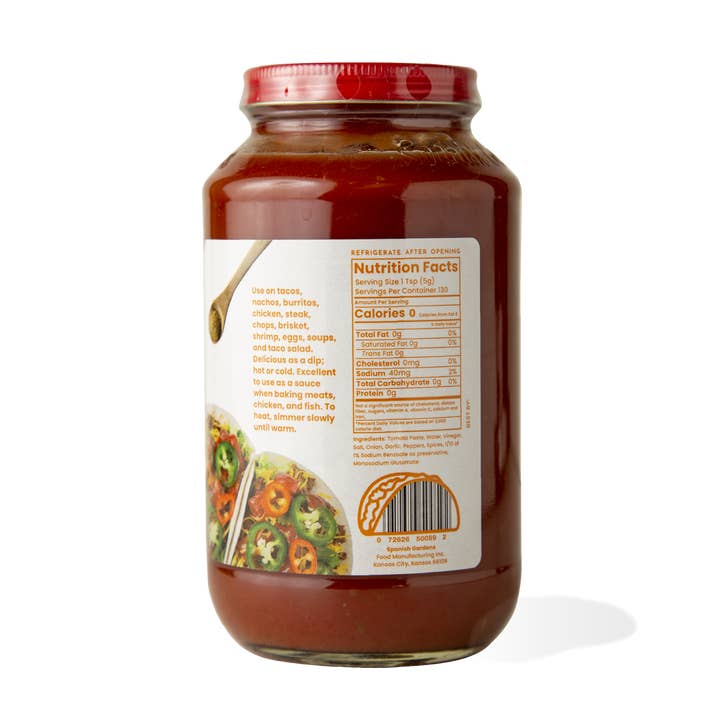 Spanish Gardens Foods - Wholesale Hot Sauce - Extra Hot Taco Sauce (23 oz) 6 pack