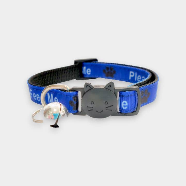 Zacal Cat Collars – coleira - Gato por atacado – Coleira de Gato Please Do Not Feed Me - Azul