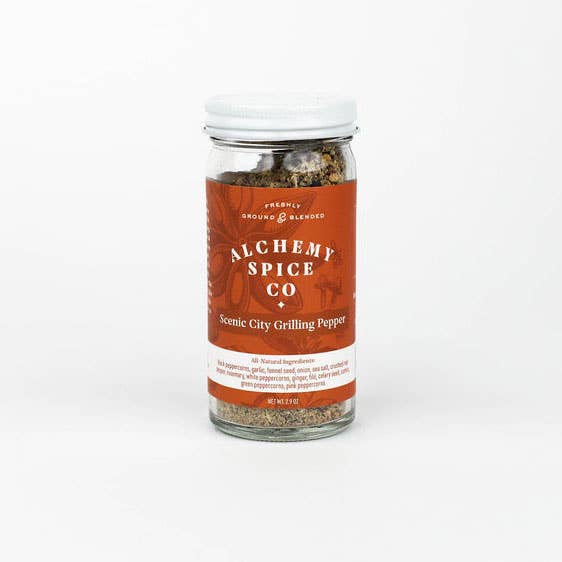 Alchemy Spice Company – wholesale Dried spice mix – Scenic City Grilling Pepper Jar