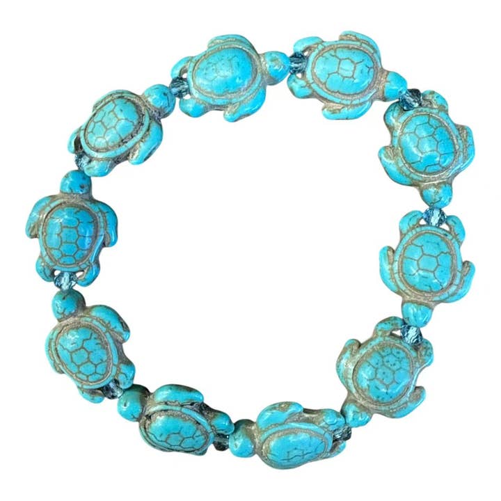 Turquoise Turtle Beaded Bracelet VPI0017 for wholesale on Faire