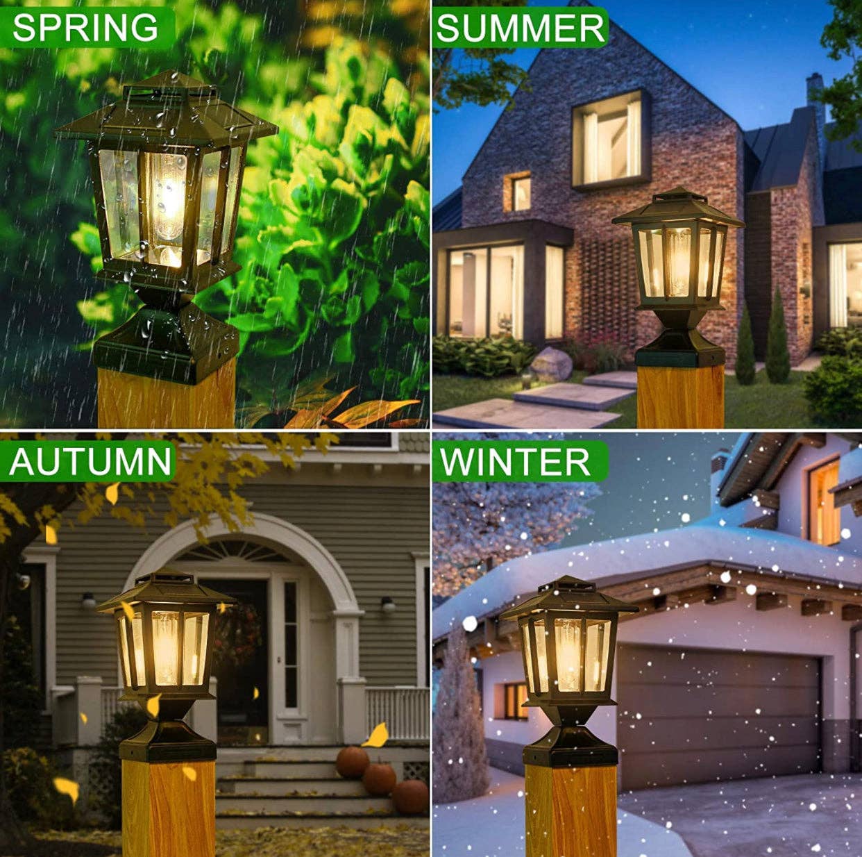 OutdoorSolarOutlet – wholesale Outdoor/lawn light – SmartYard Metal Solar Post Lights 4X4 Outdoor, Waterproof Fence Post Lights 2 Pack1