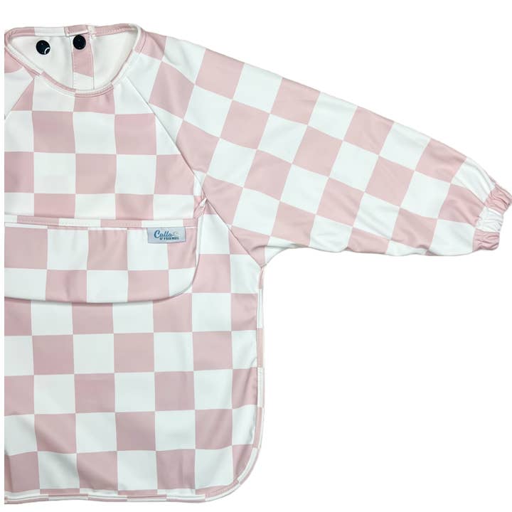 Calla & Friends - Wholesale Bib – Baby - The Grayson Long Sleeve Bib - Checkered14