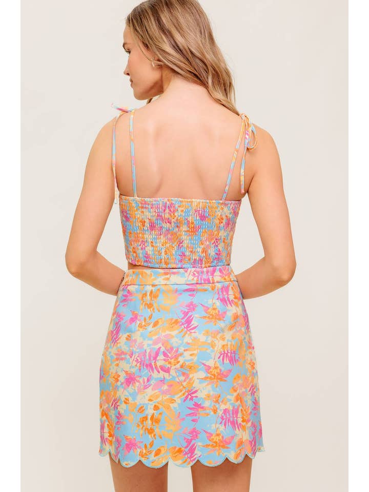 BLAU ROSA Ein bedrucktes gewebtes Oberteil und Minirock - IT13551-SET für den Großhandel auf Faire2