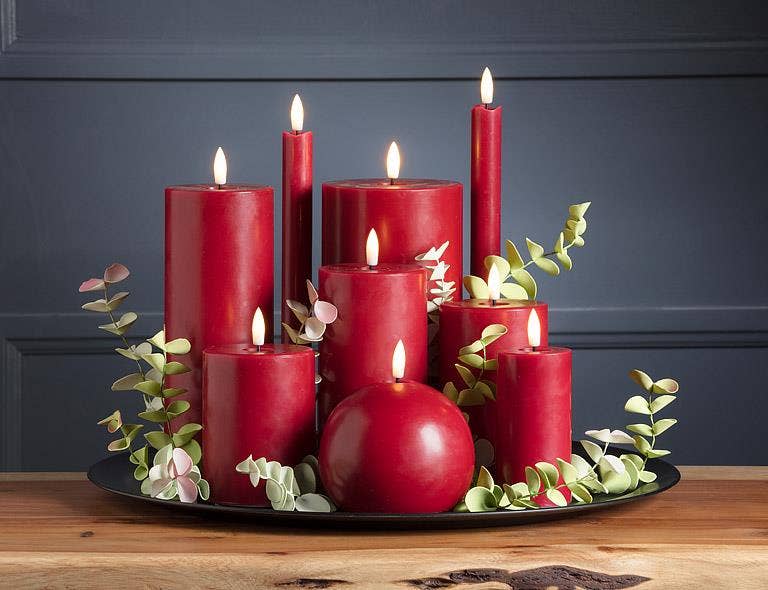 Abbott - Wholesale Flameless Candle - Red LED Pillar Candle - 3x6"H3