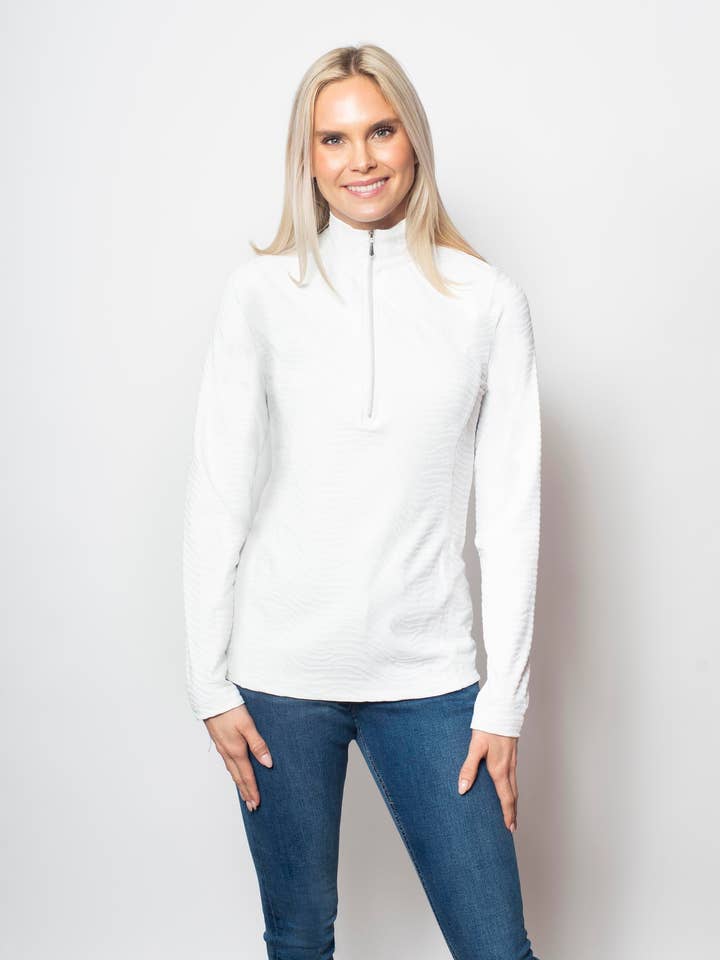 Sport Fabrics - Zip Neck With 11" Metallic Coil Zipper for wholesale by SnoSkins