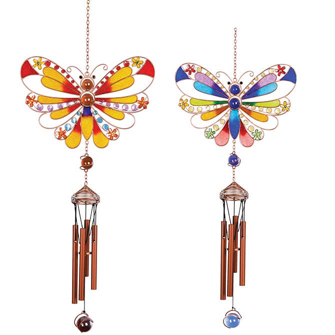 2 Assorted Wireworks "Butterfly Details" Garden Chimes for wholesale by Gift & Garden by Carson