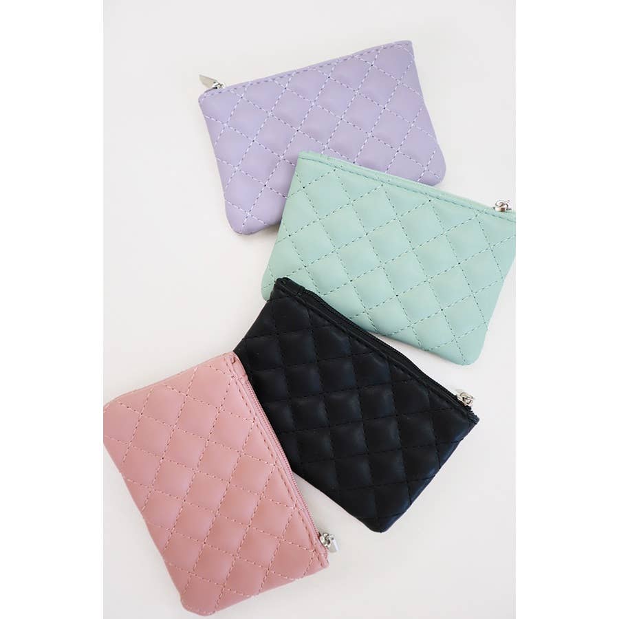 MIX COLOR Rhombus Pattern Zipper Coin Purse for wholesale on Faire1