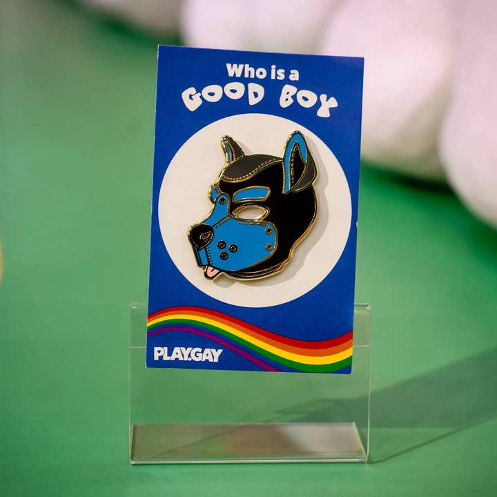 Máscara de Cachorro (Azul) – Pin de Esmalte para venta al por mayor de Play.Gay