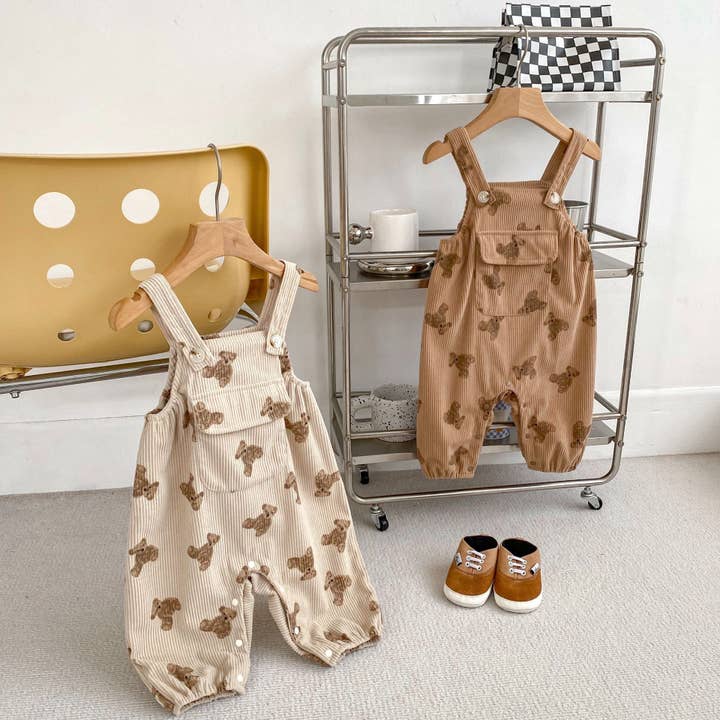 MyKids-USA® - Wholesale Overalls - Baby - Spring and Autumn Unisex Baby Corduroy Sleeveless Cute Teddy Overalls Romper4