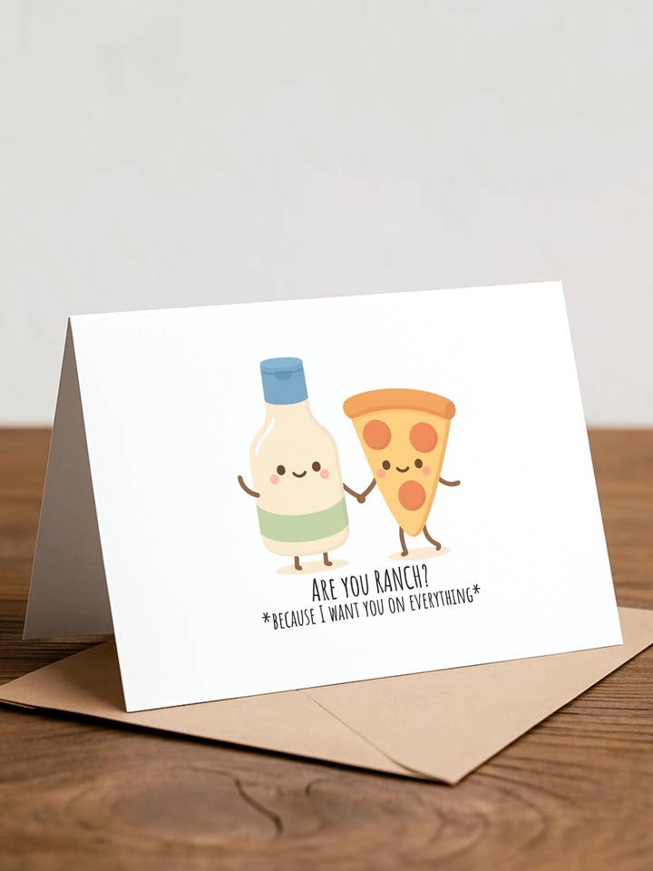 Carte de vœux Ranch : Carte d'amour gourmande et amusante pour la vente par Chewy Lemon Studio