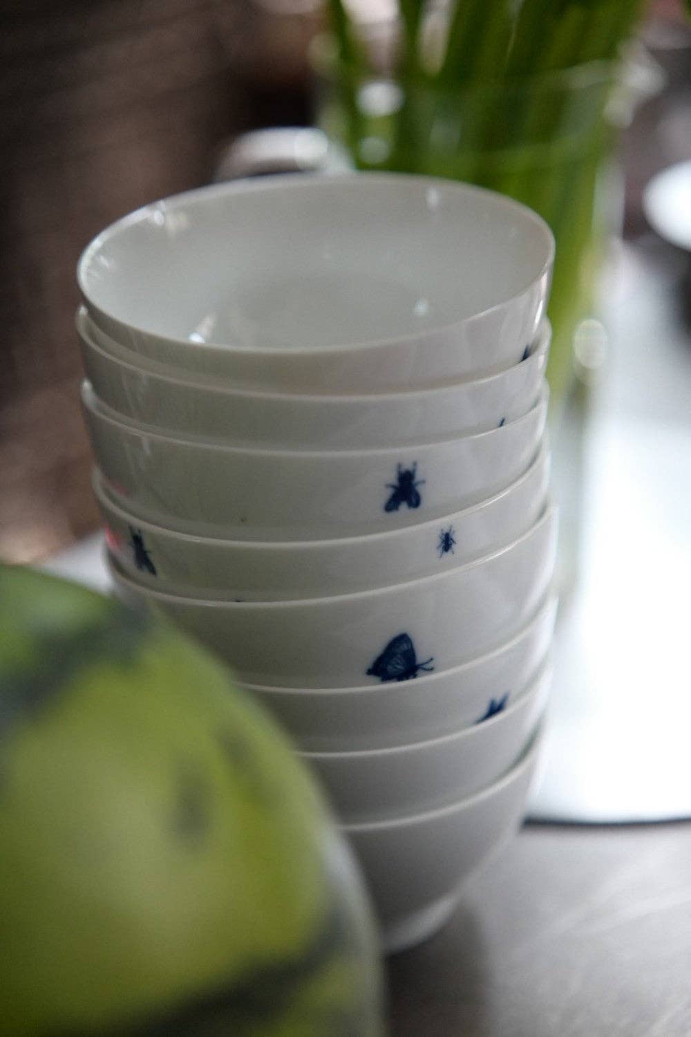 lilibo – Tigela por atacado – LOUVA-A-DEUS - Tigela de porcelana com padrão de inseto, tigela de arroz, tigela de snacks, tigela de iogurte, tigela de sopa3