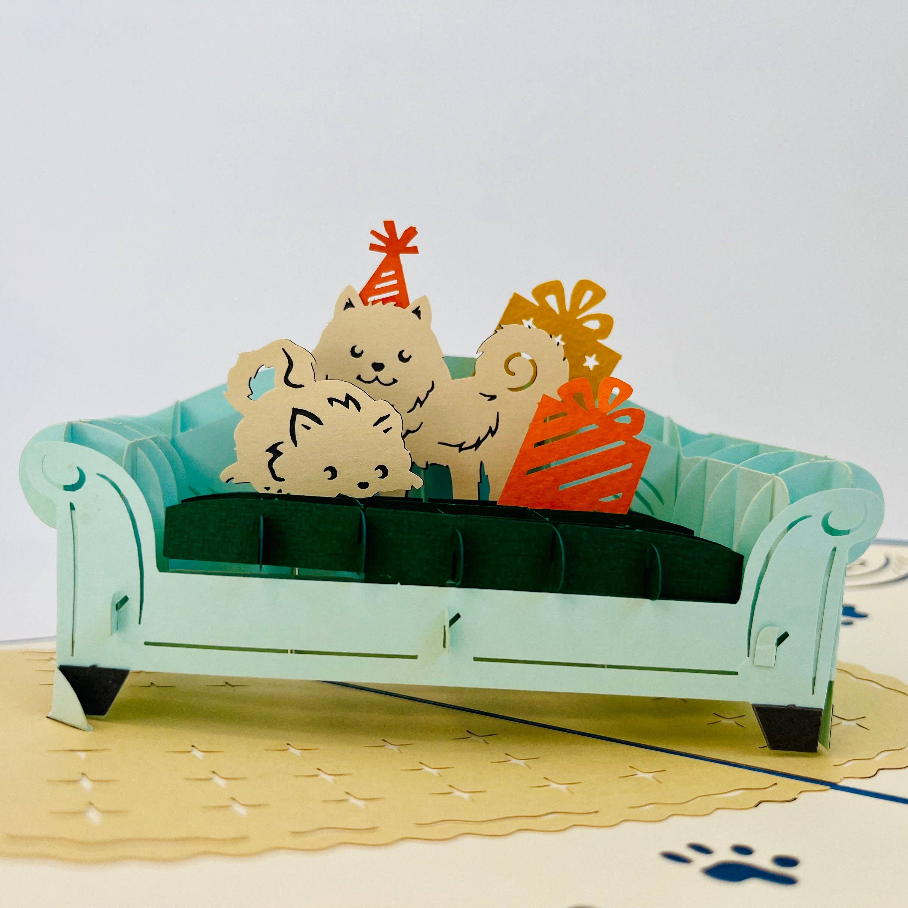 The Paper Mix - Wholesale Birthday Card - Party On Blue Coach POP UP GREETING CARD, 3D Pop Up Card0