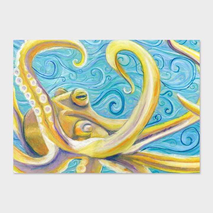 Impressão artística de polvo amarelo por atacado de ChromAddict