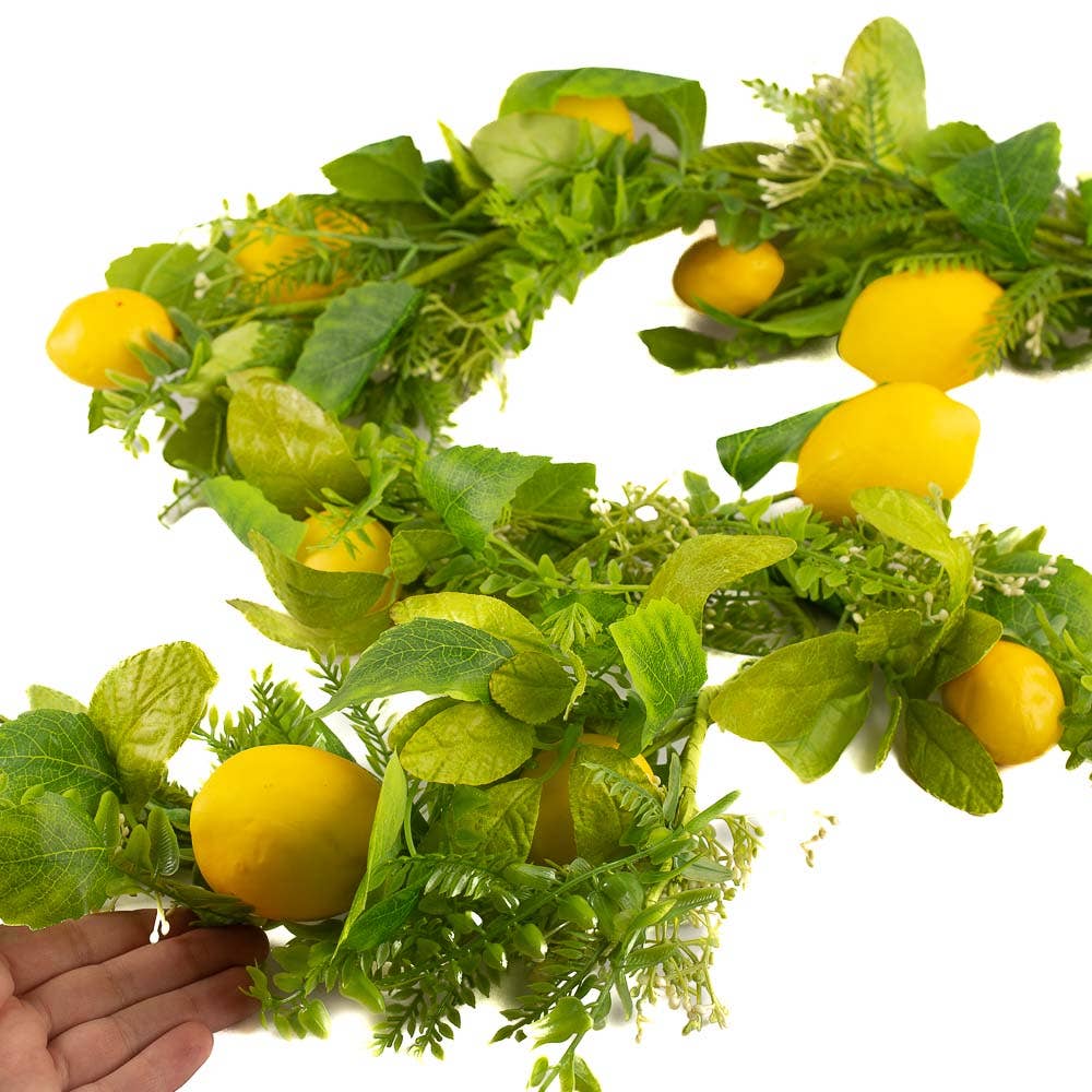 Factory Direct Craft - Wholesale Bunting/Garland - Artificial Sunny Yellow Citrus Lemon Garland - 5 foot long 2