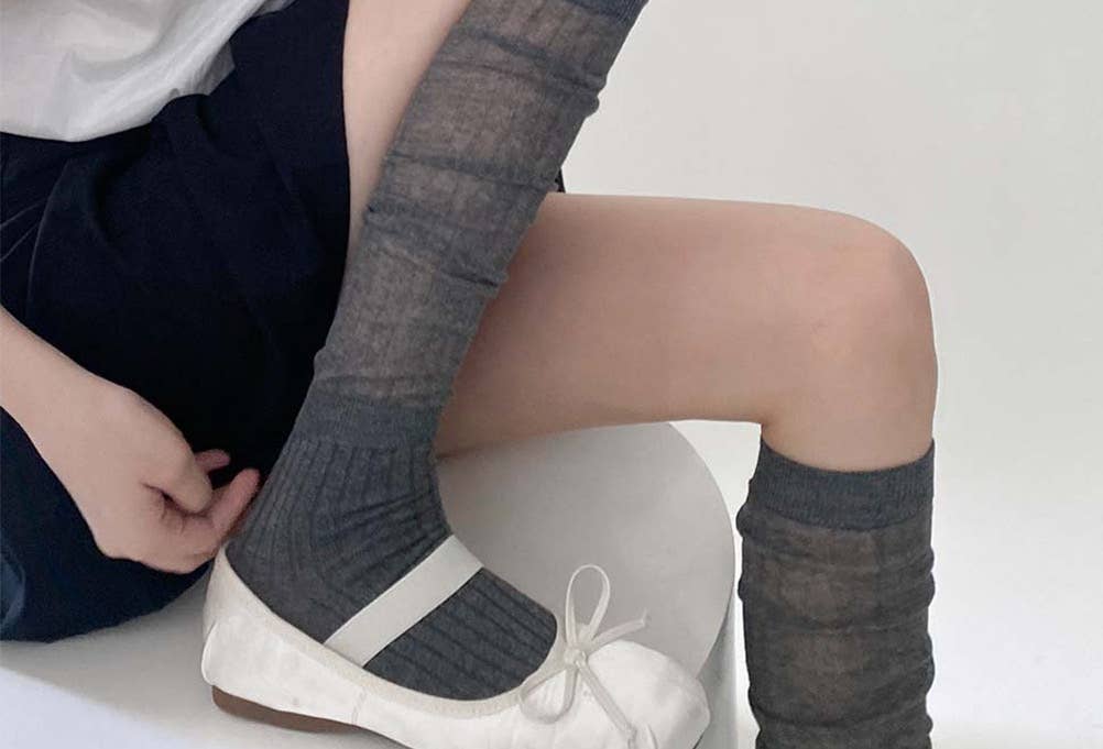 LadyJuneAccessories – wholesale Socks – Women's – Ribbed Knee-High Socks - Ballet Collection5