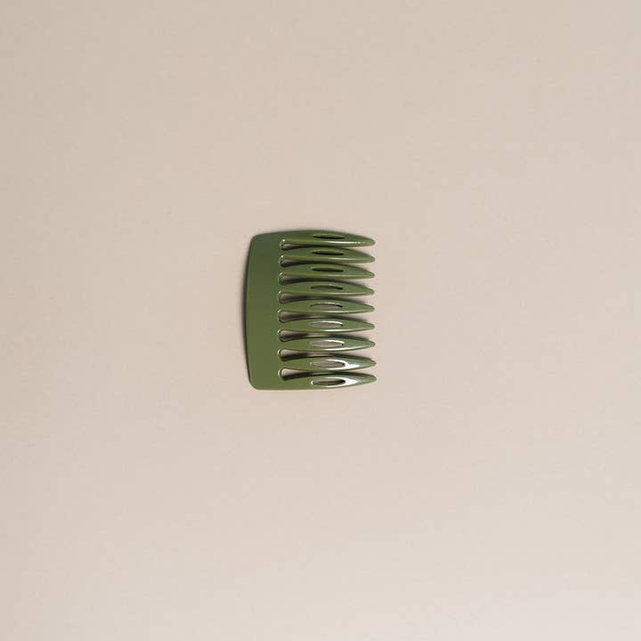 NAT + NOOR - Wholesale Hair Clip - Women's - French Side Hair Comb | Okra | Olive Green | Hair Slide