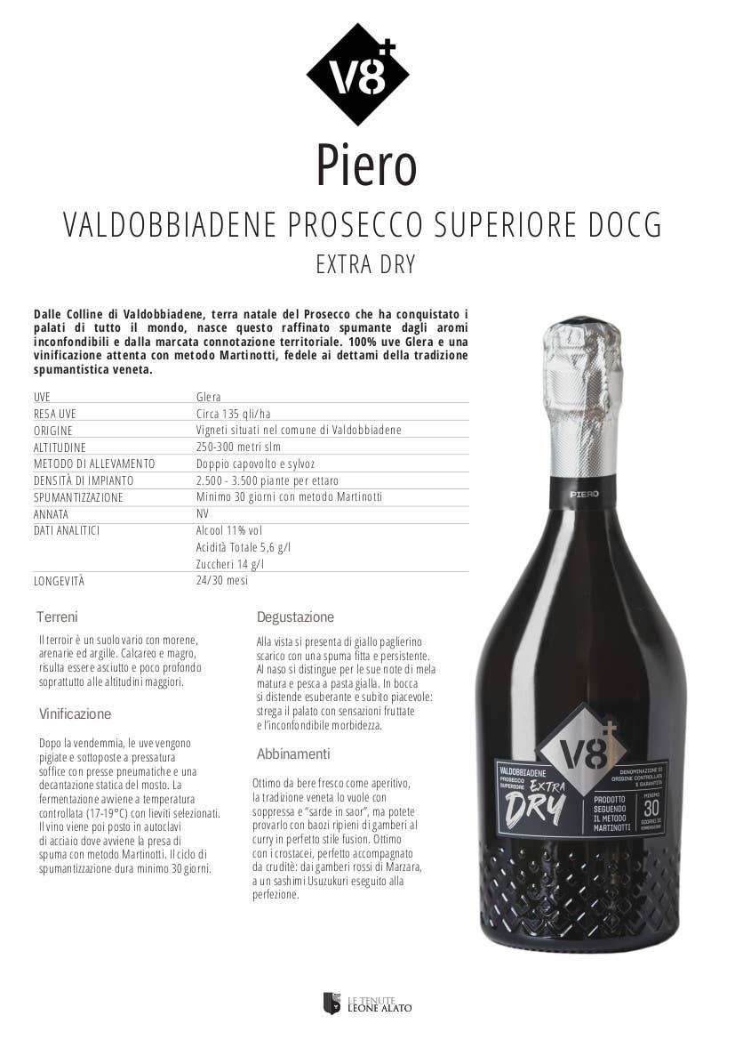 Metina SAS – wholesale Champagne/Mousserande vin – Sior Piero Prosecco Valdobbiadene Superiore Extra Dry DOCG 75 cl2