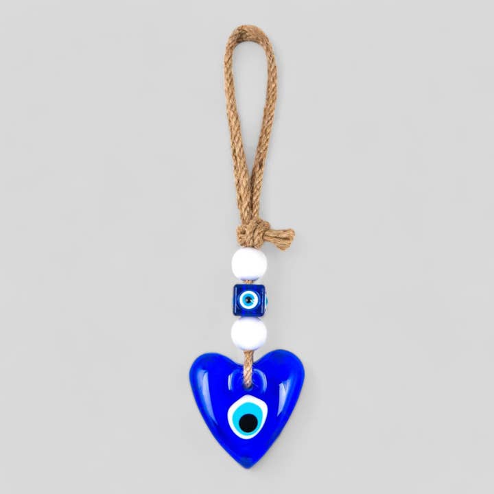 Herzförmiger Wandbehang mit Nazar Boncuk, Modernes Boho-Stil Wohnkultur, Türkisches Geschenk, Valentinstag für den Großhandel von Guzel Handcrafts