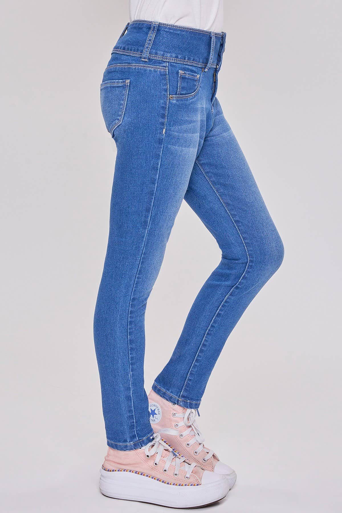 YMI – calças de ganga - Crianças por atacado – Jeans Skinny Essenciais de 3 Botões para Meninas com Bolsos Frontais-GP1772413