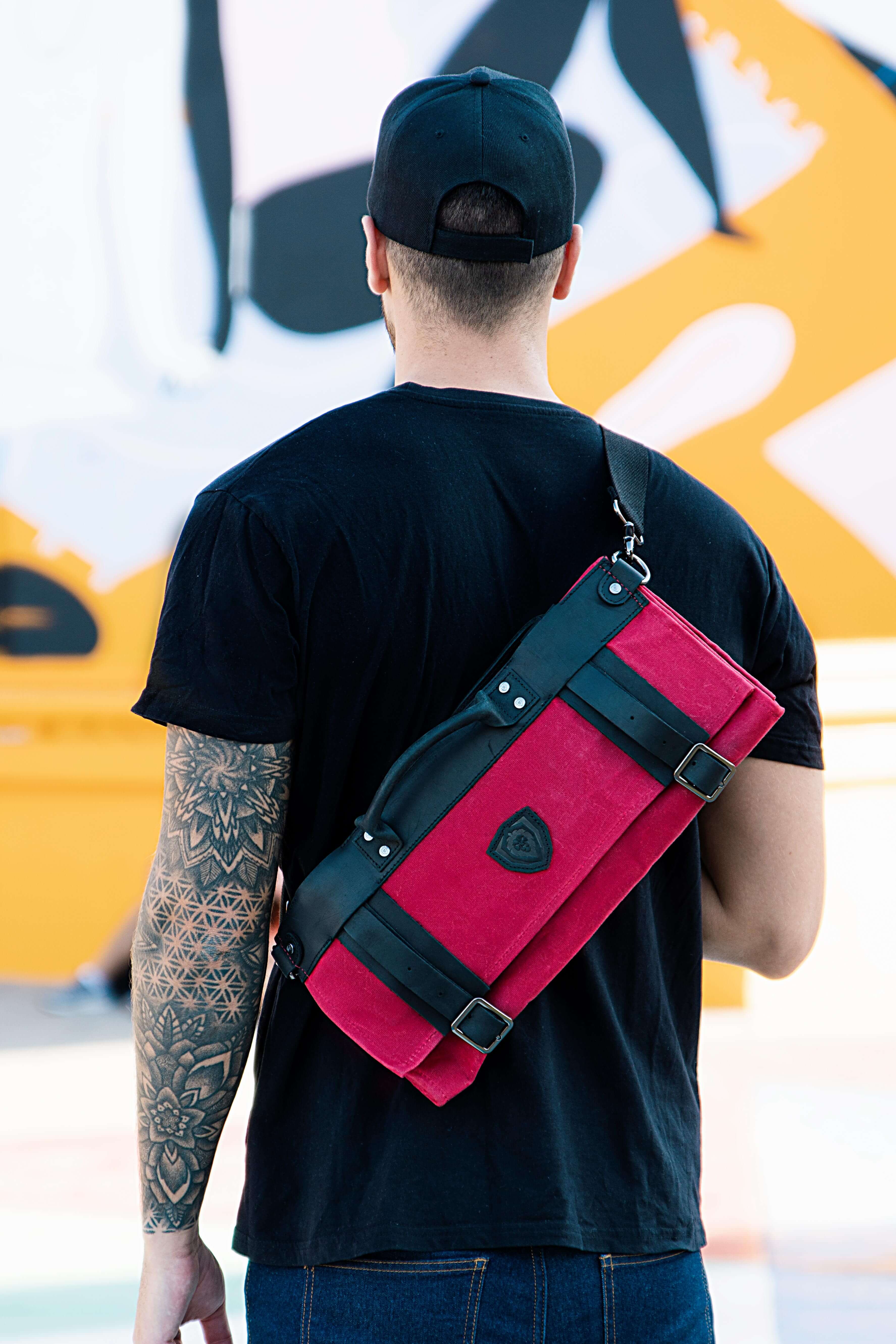 Dalstrong - Wholesale Kitchen/Utility Knife - 12oz Heavy Duty Canvas & Leather | Desert Drifter Brown | Nomad Knife Roll | Dalstrong ©22