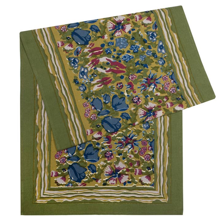 Couleur Nature - Wholesale Table Runner - Jardin Blue & Vert | Table Runners1